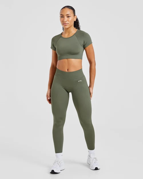 AYBL Adapt Seamless Crop Top - Green