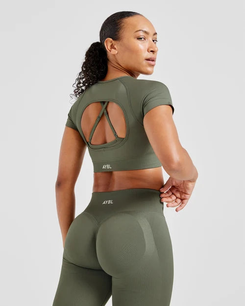 AYBL Adapt Seamless Crop Top - Green