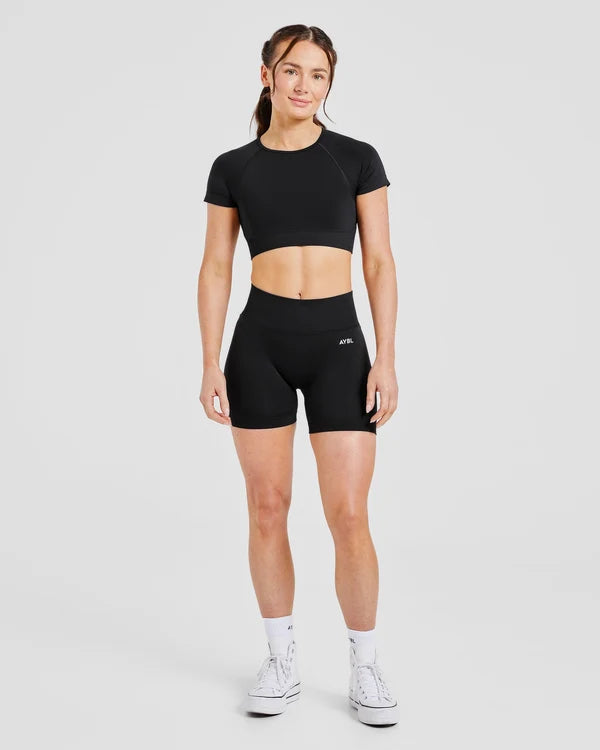 AYBL Adapt Seamless Crop Top - Black