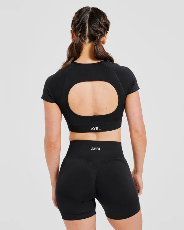 AYBL Adapt Seamless Crop Top - Black