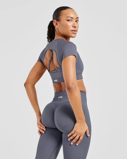 AYBL Adapt Seamless Crop Top - Slate