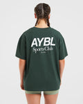 AYBL Unisex Sports Club Oversized T Shirt - Forest Green