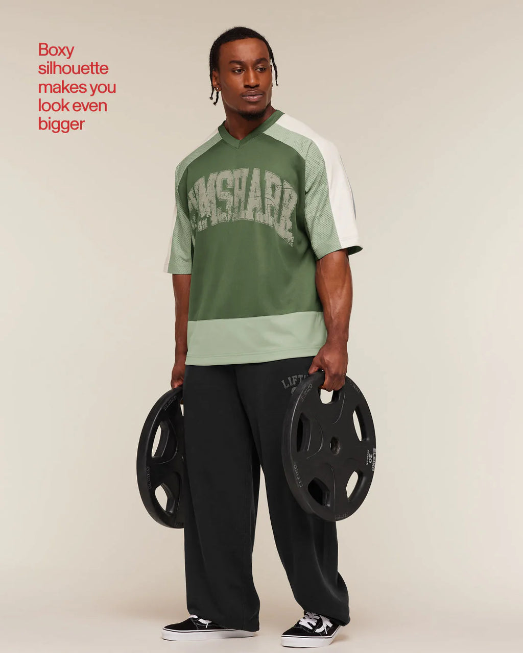 Gymshark Collective Mesh Wordmark Jersey - Olive Green