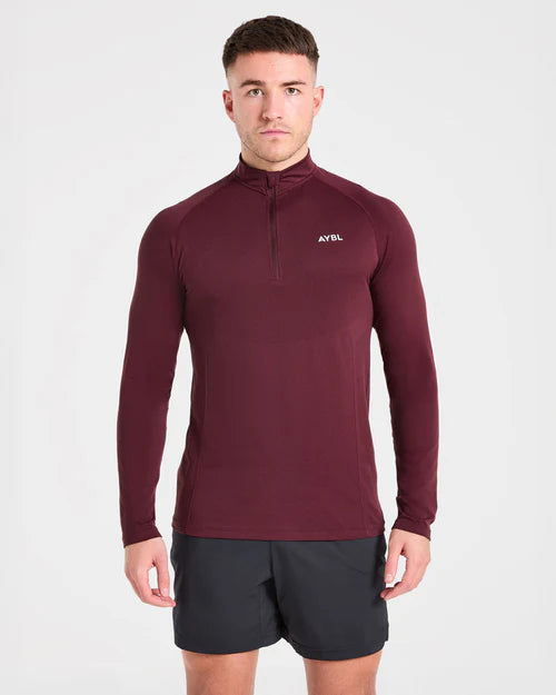 AYBL Essential Seamless 1/4 Zip Pullover - Dusty Plum