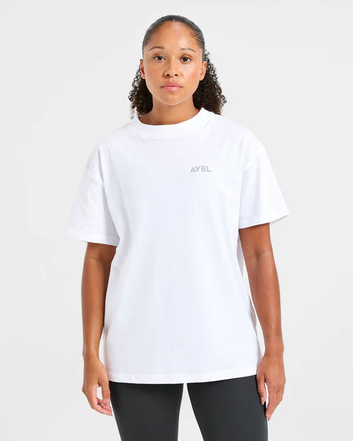 AYBL Unisex Lift Graphic Oversized T Shirt - White