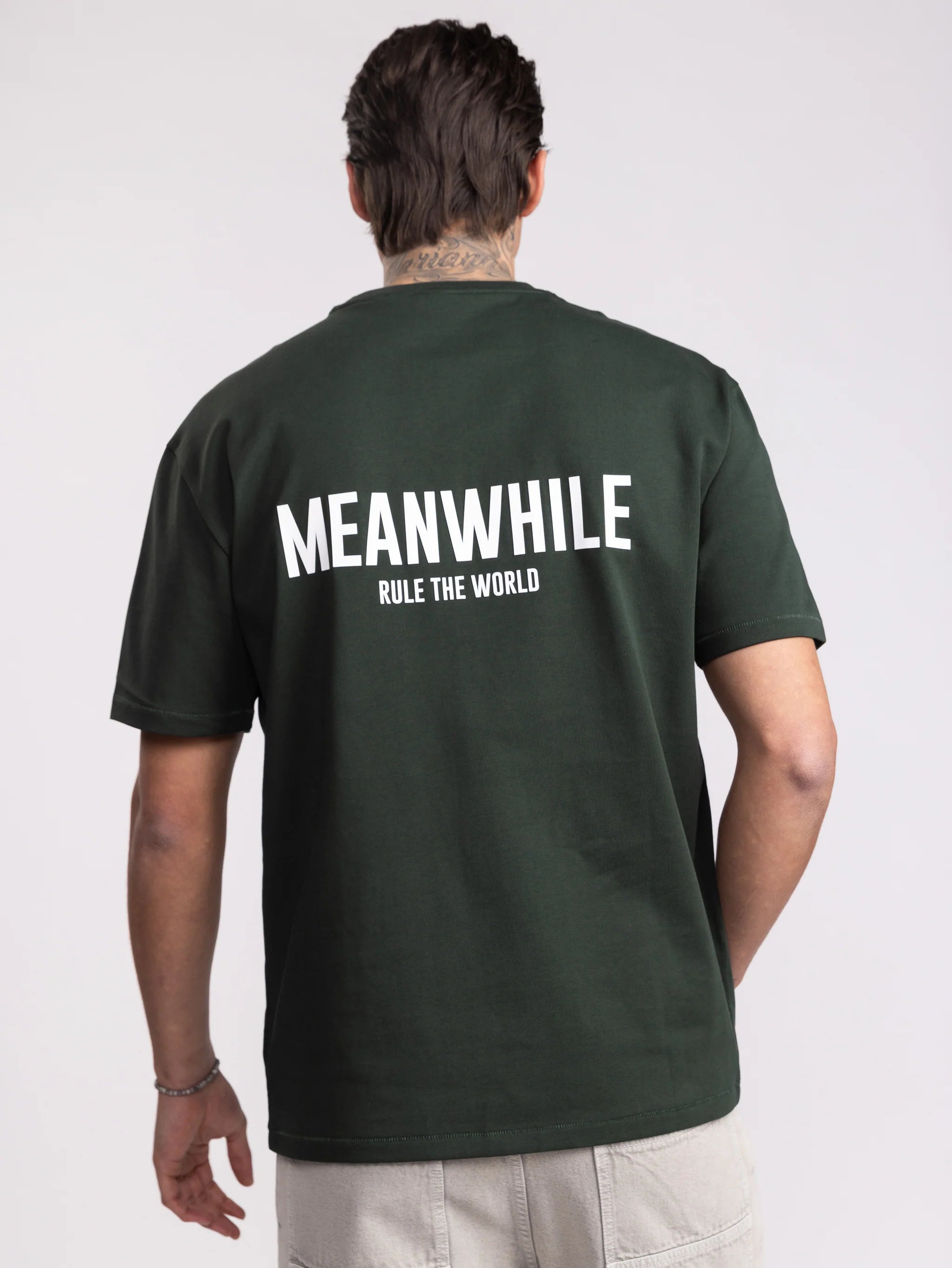 Oversized Graphic T-Shirt - Rule The World - Boston Green