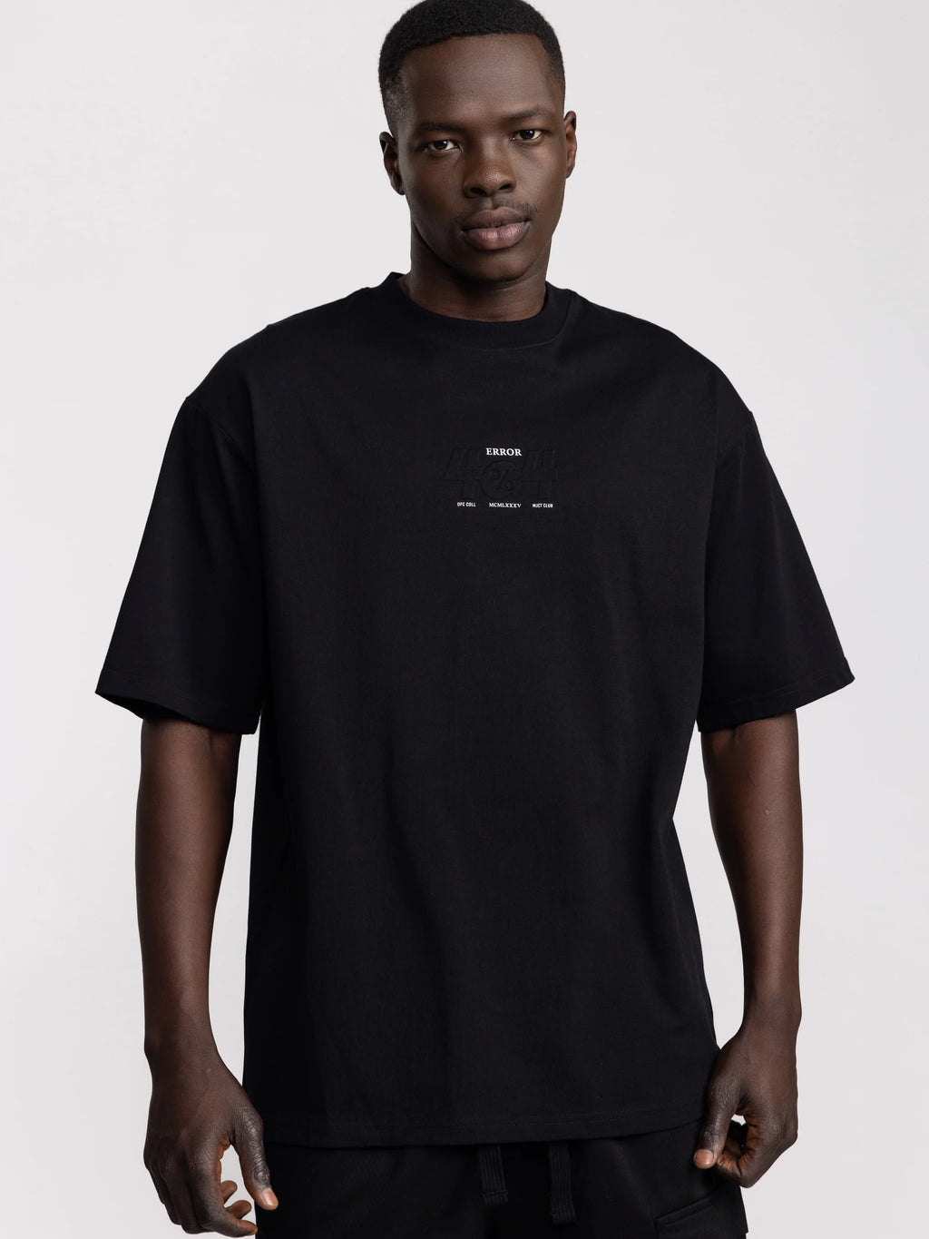 Oversized Embossed Graphic T-Shirt - Error 404
