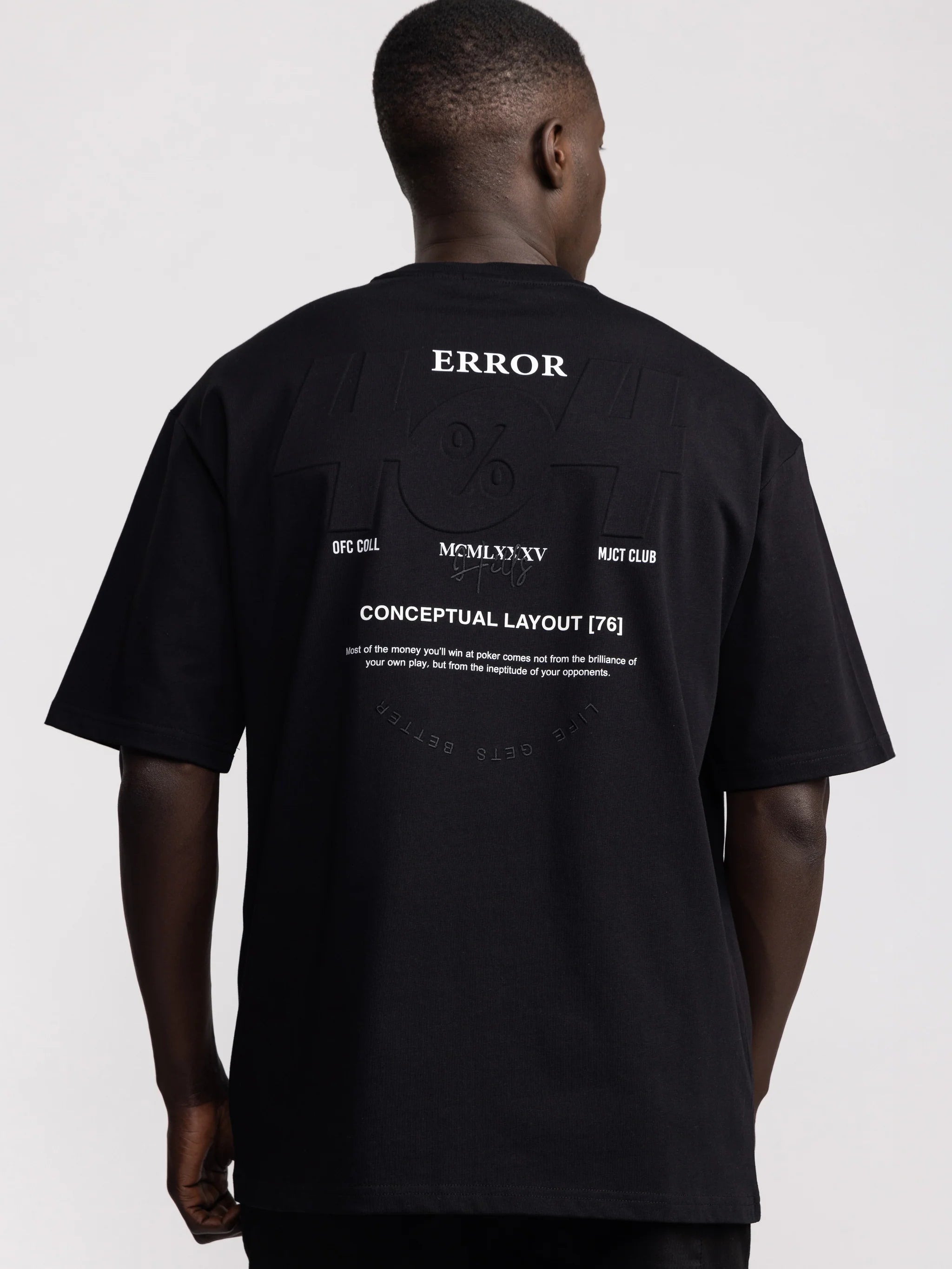 Oversized Embossed Graphic T-Shirt - Error 404