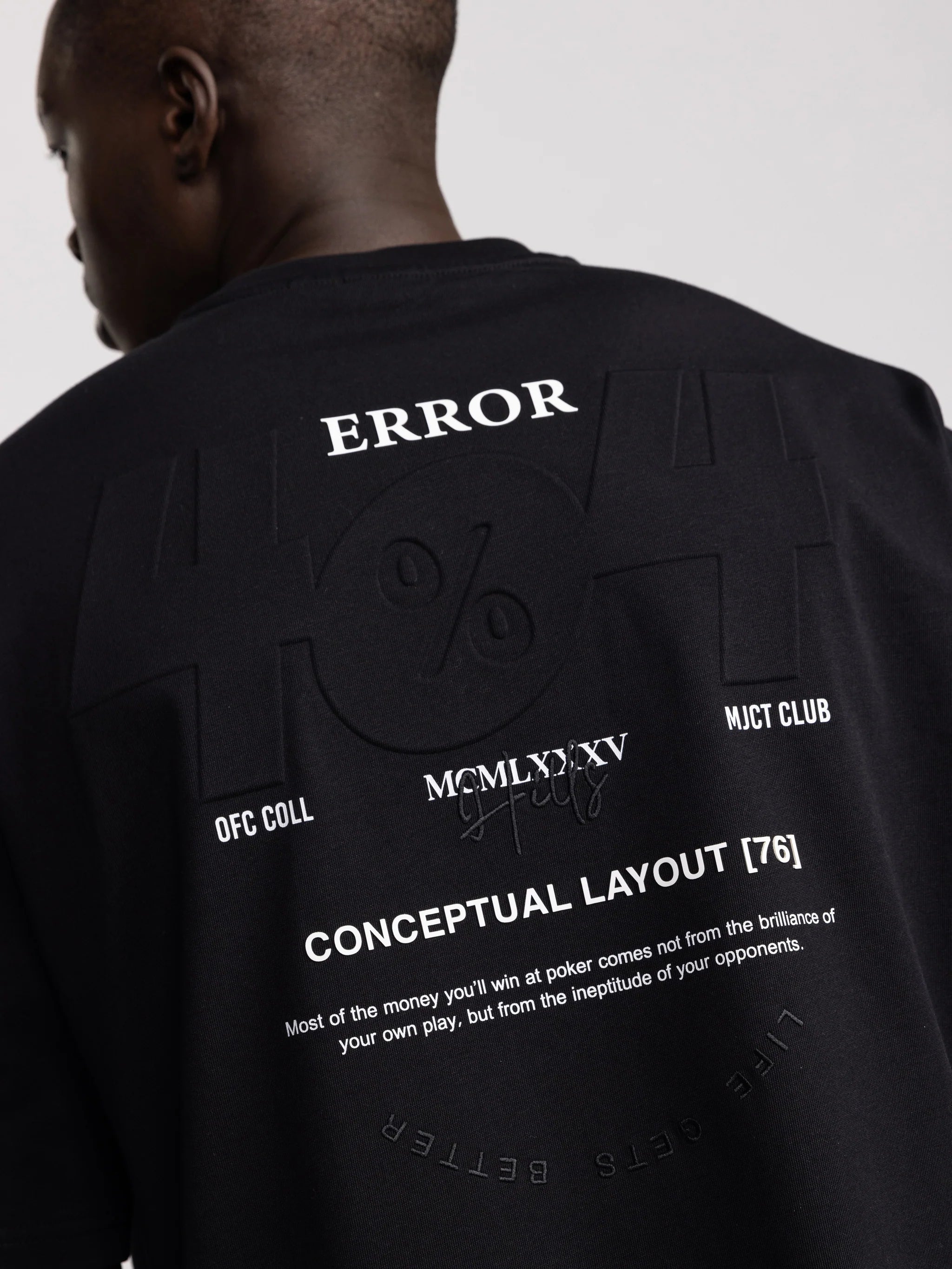 Oversized Embossed Graphic T-Shirt - Error 404