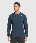 Gymshark Crest Long Sleeve T-Shirt- Navy