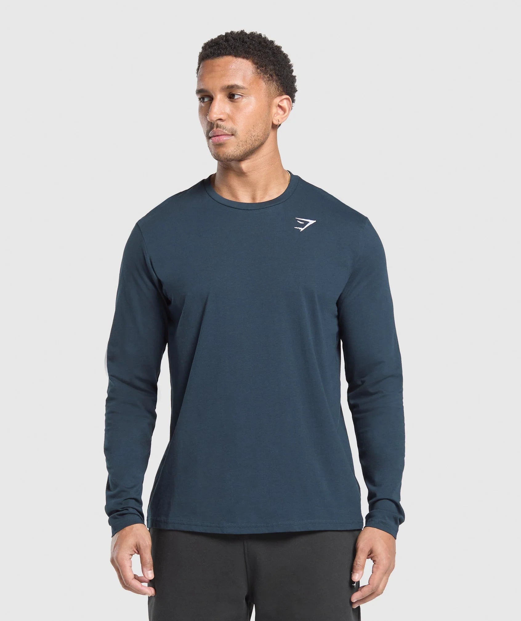 Crest Long Sleeve T-Shirt- Navy