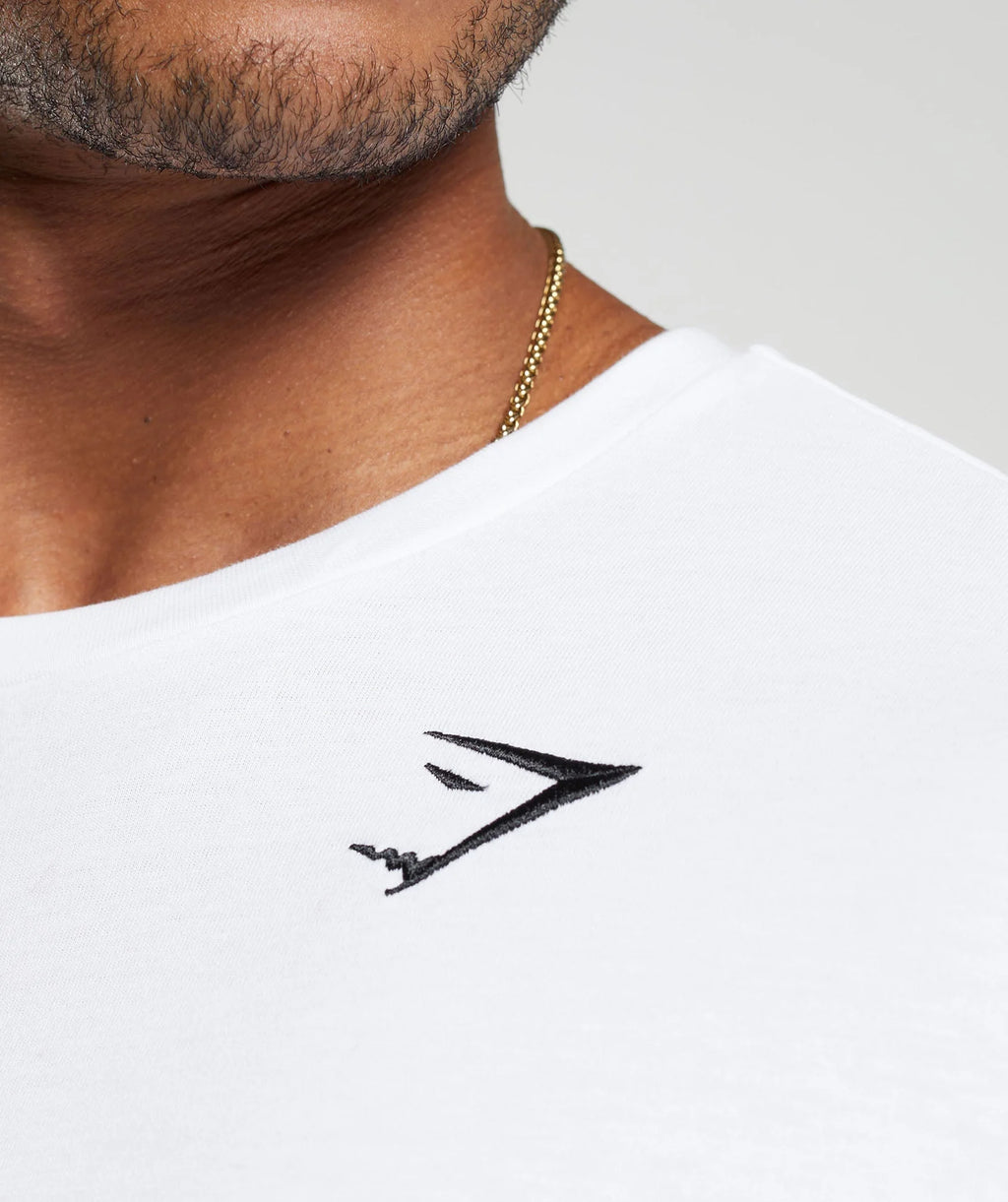 Gymshark Crest Long Sleeve T-Shirt- White