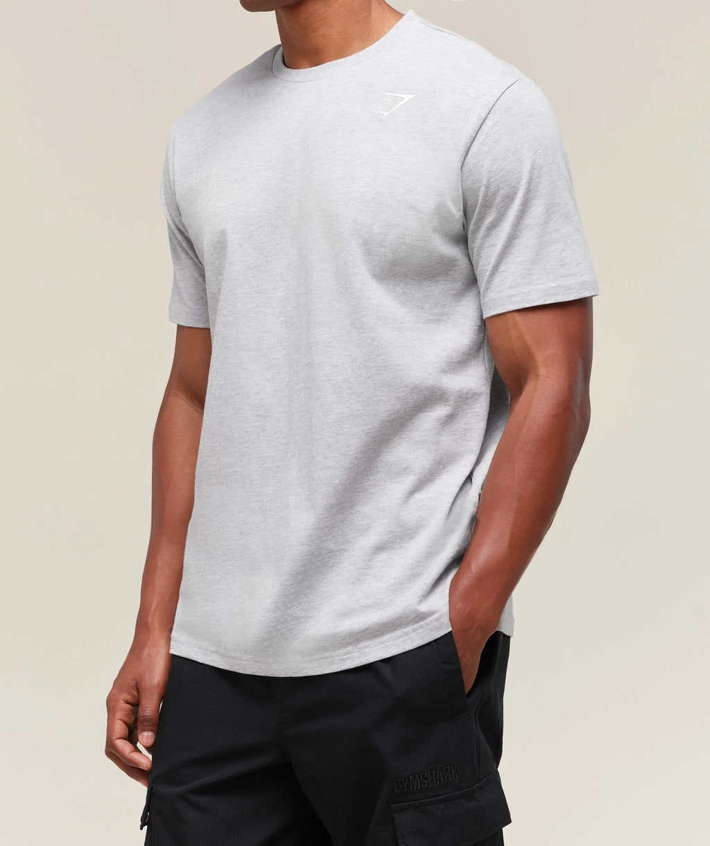 Gymshark Crest T-Shirt - Light Grey Marl