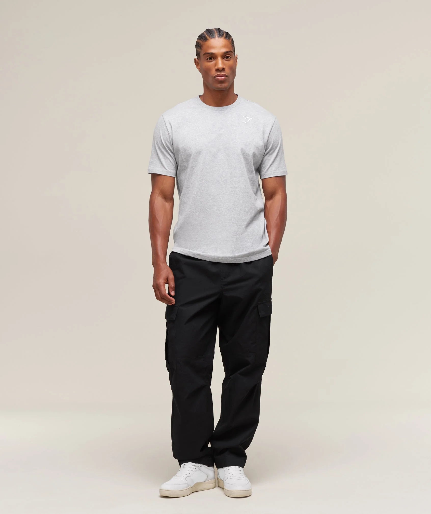 Gymshark Crest T-Shirt - Light Grey Marl