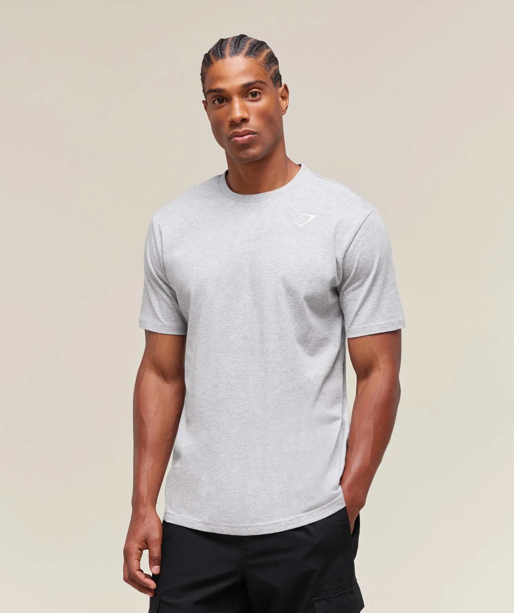 Gymshark Crest T-Shirt - Light Grey Marl