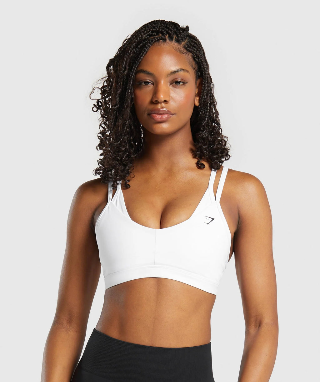 Gymshark Double Up Sports Bra- White