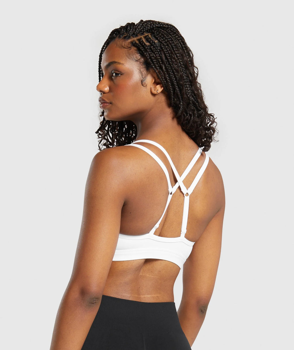 Gymshark Double Up Sports Bra- White
