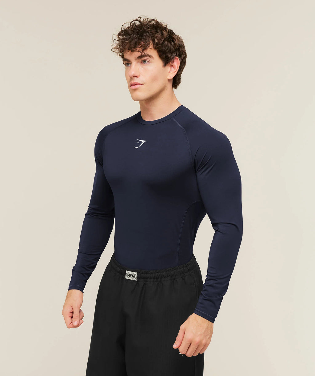 Gymshark Element Baselayer Long Sleeve T-Shirt - Heavy Blue