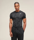 Gymshark Geo Seamless T-Shirt - Charcoal Grey