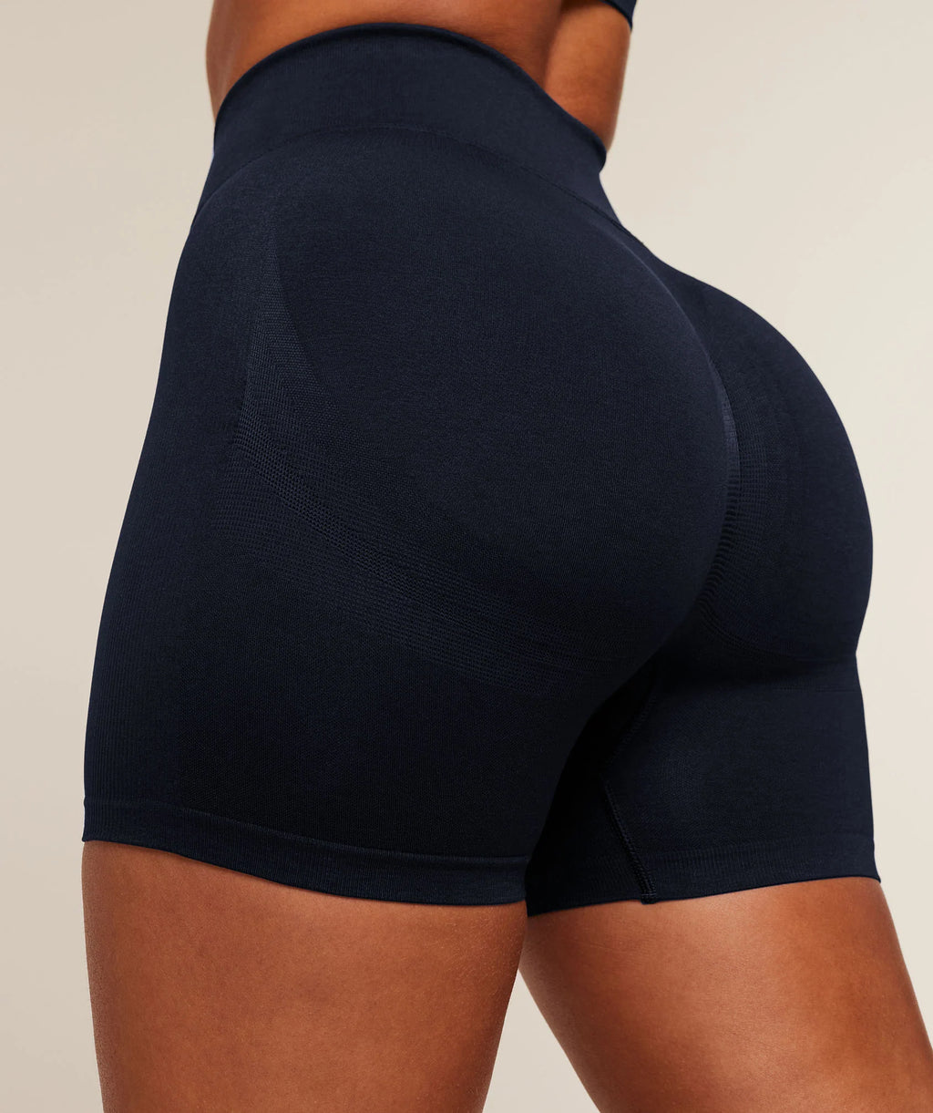 Gymshark Lift Seamless Shorts - Midnight Blue/Black Marl