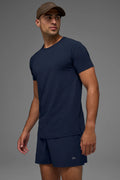 ALO Vapor Crewneck Short Sleeve- Navy