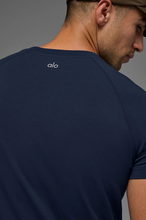 ALO Vapor Crewneck Short Sleeve- Navy