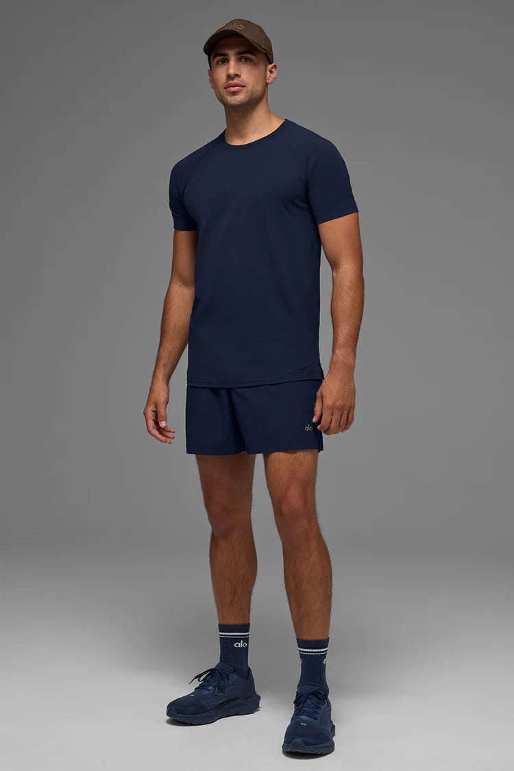 ALO Vapor Crewneck Short Sleeve- Navy