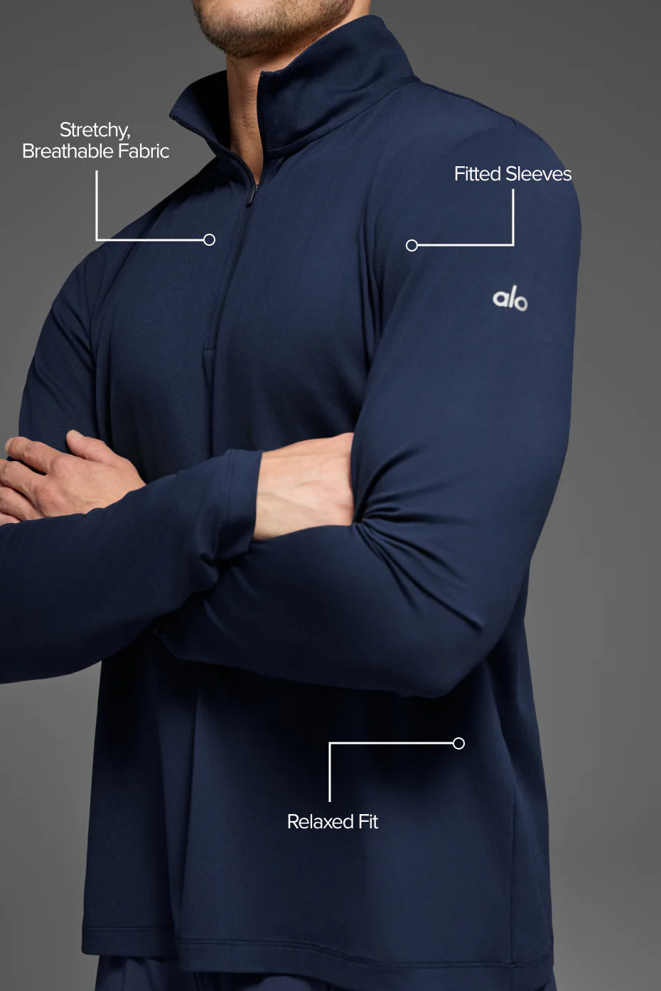 ALO Conquer 1/4 Zip Reform Long Sleeve