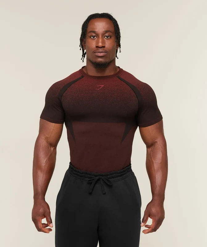 Gymshark Shadow Seamless T-Shirt - Sets Red