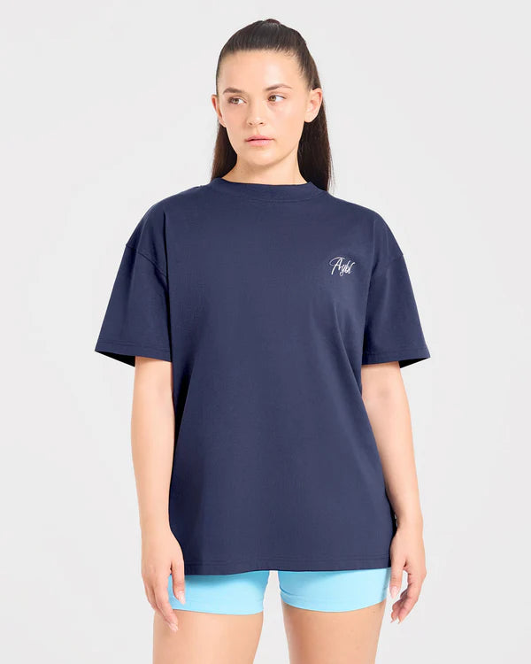AYBL Unisex Lift Graphic 2.0 Oversized T Shirt - Navy