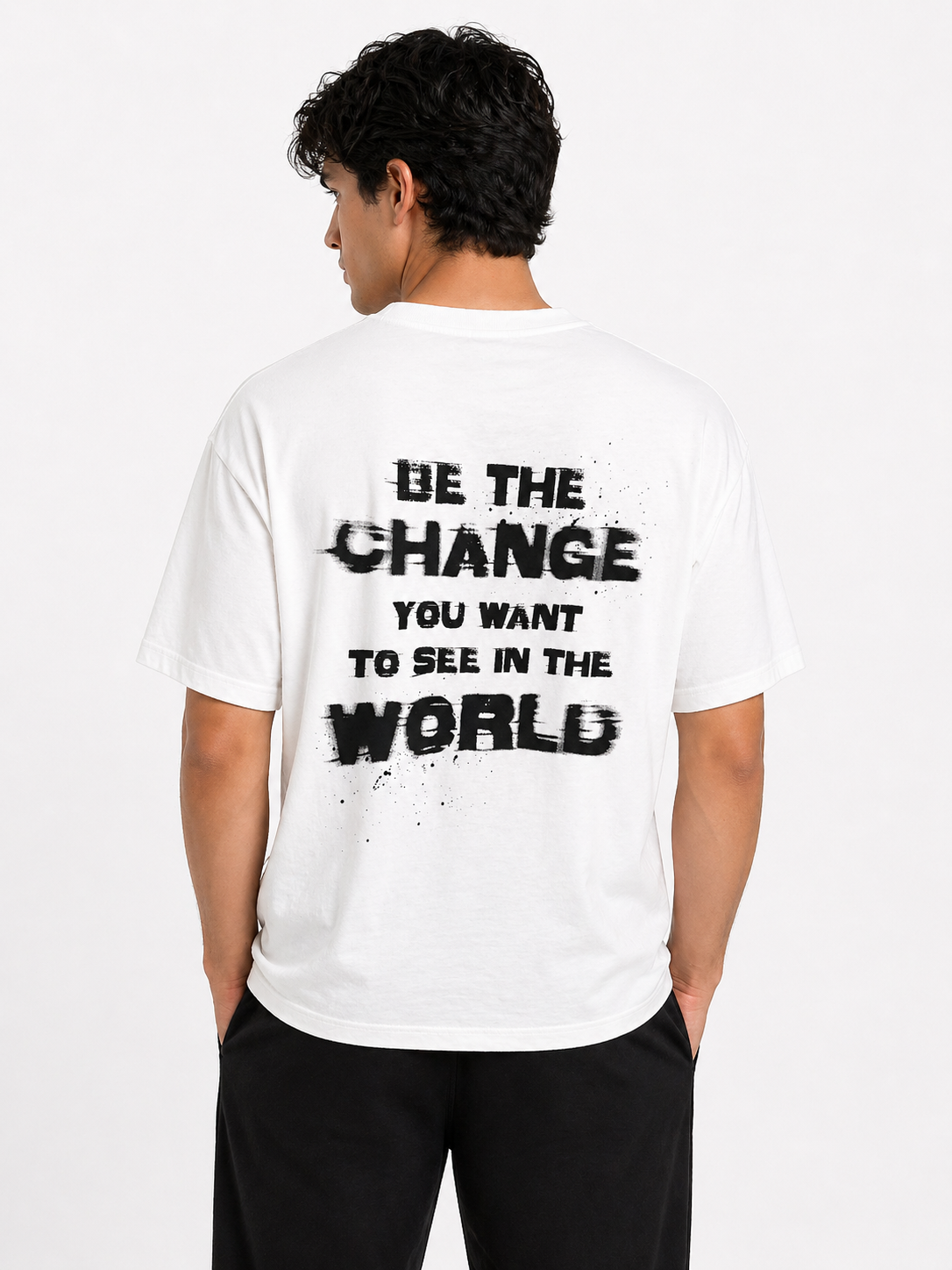 Oversized Graphic T-Shirt - Be The Change