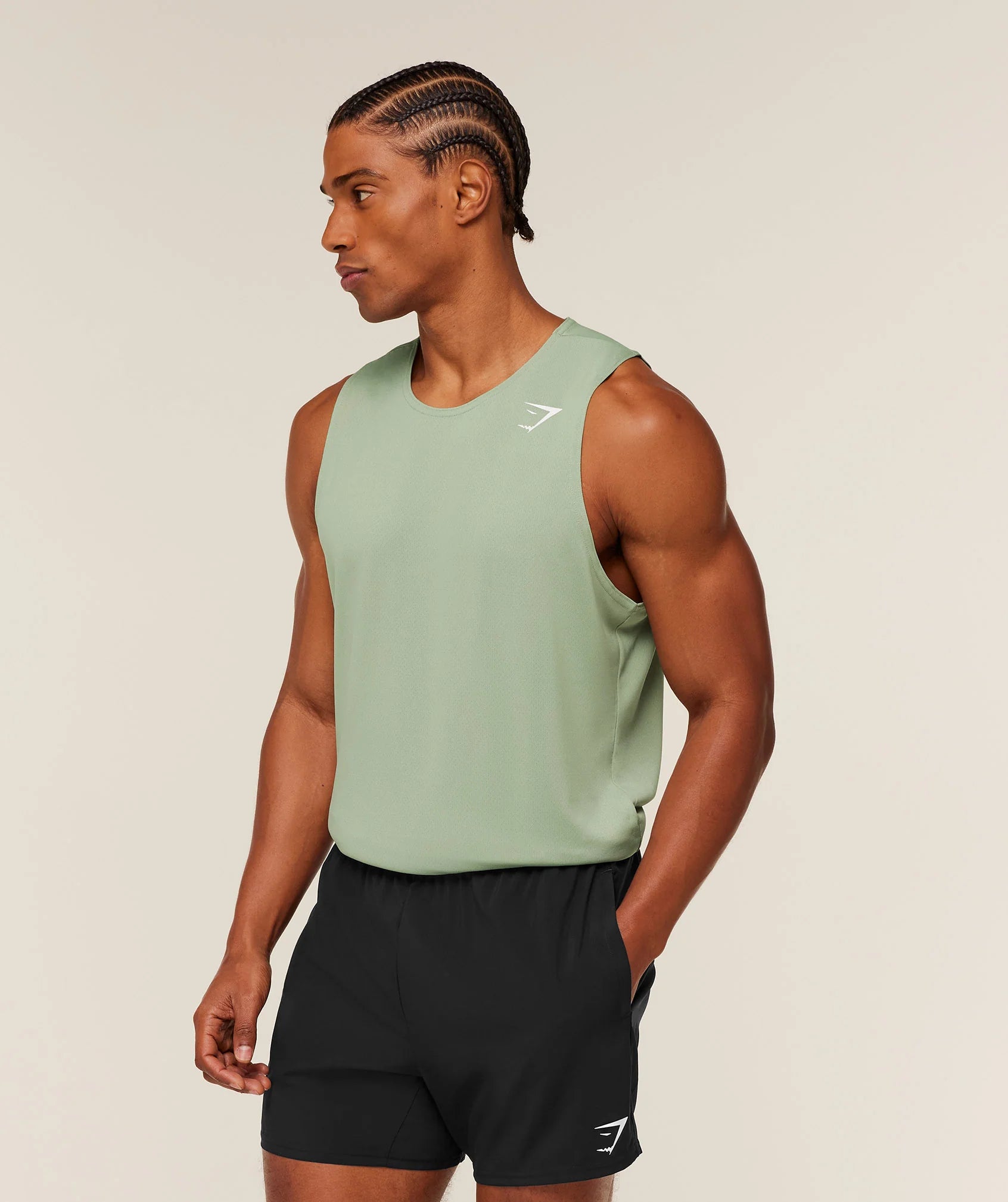 Gymshark Arrival Tank - Slim Fit | Sage Green