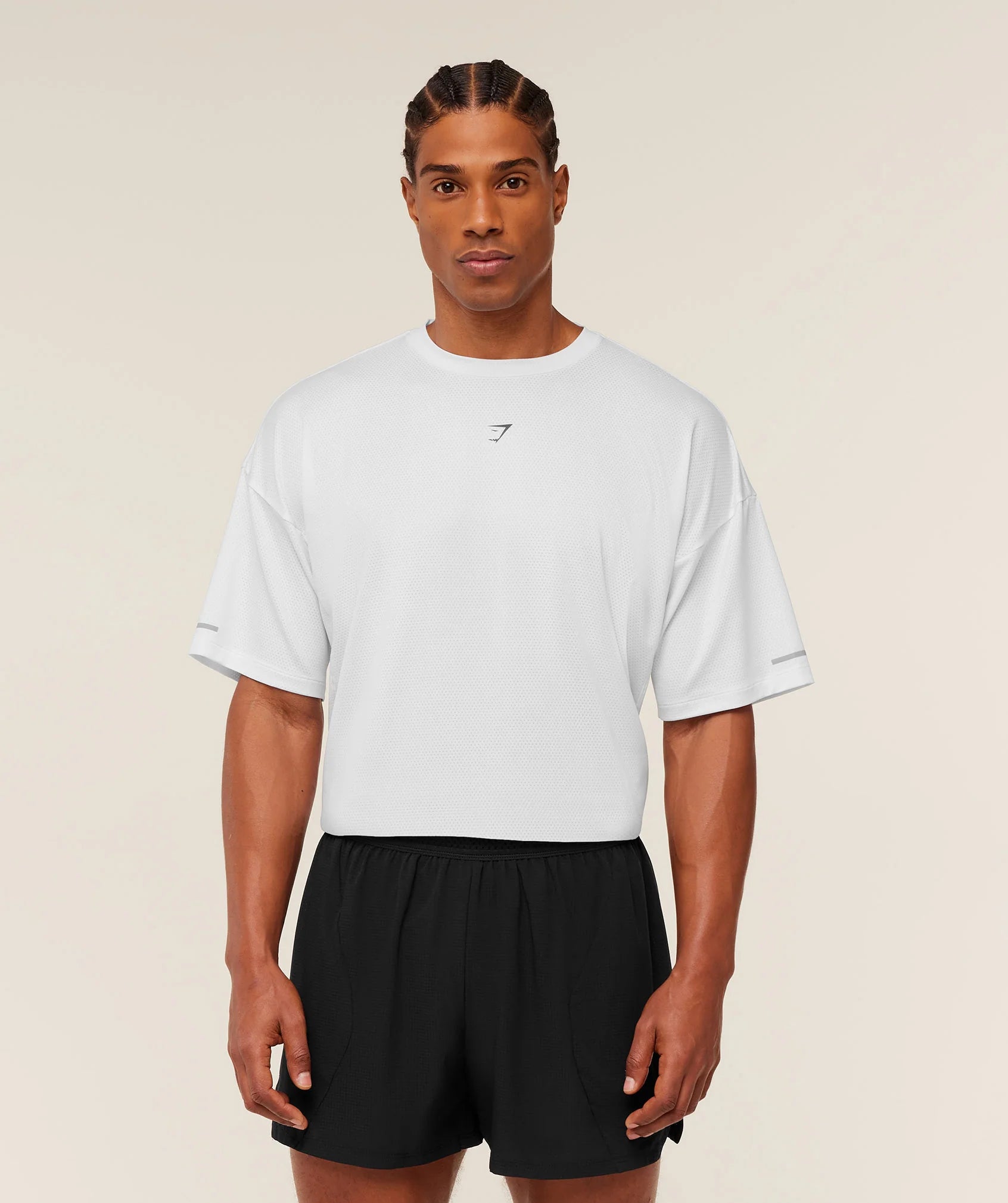 Gymshark Running Graphic T-Shirt- White (LIMITED EDITION)