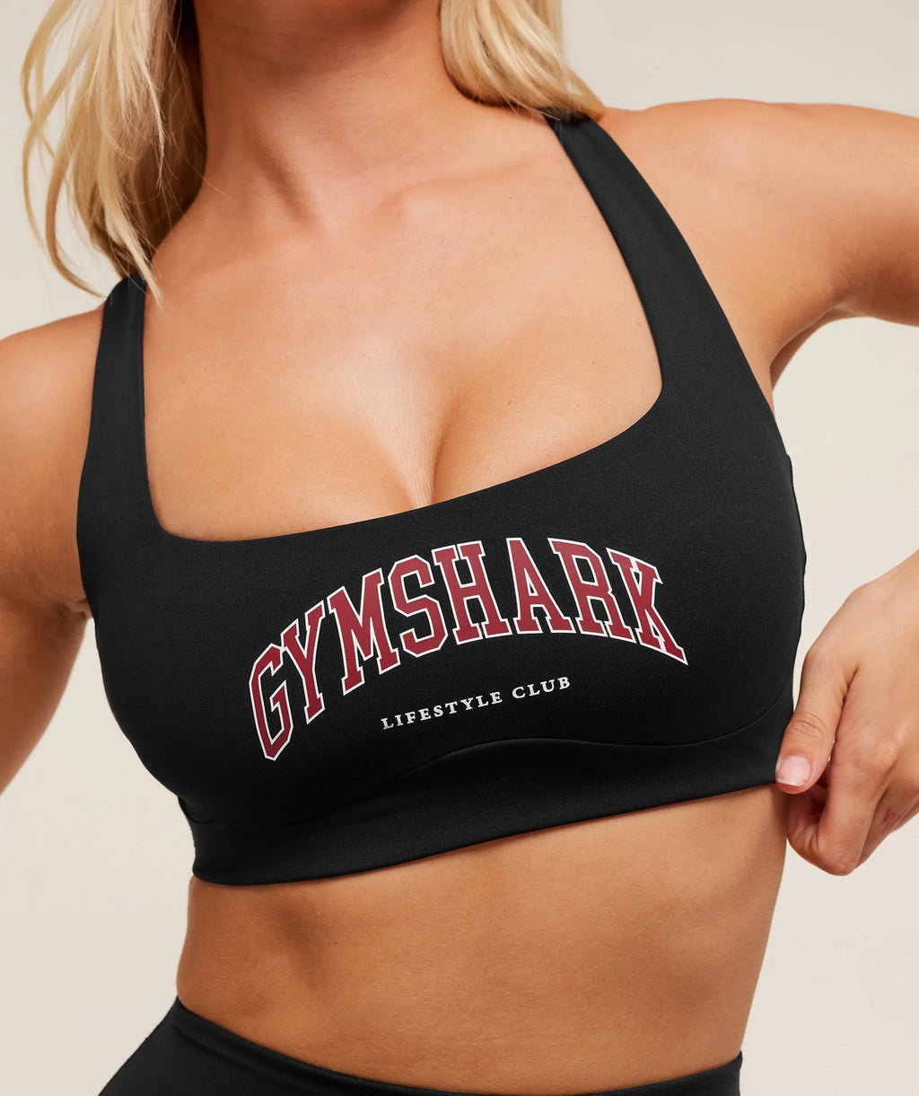 Gymshark Collegiate Sports Bra- Black
