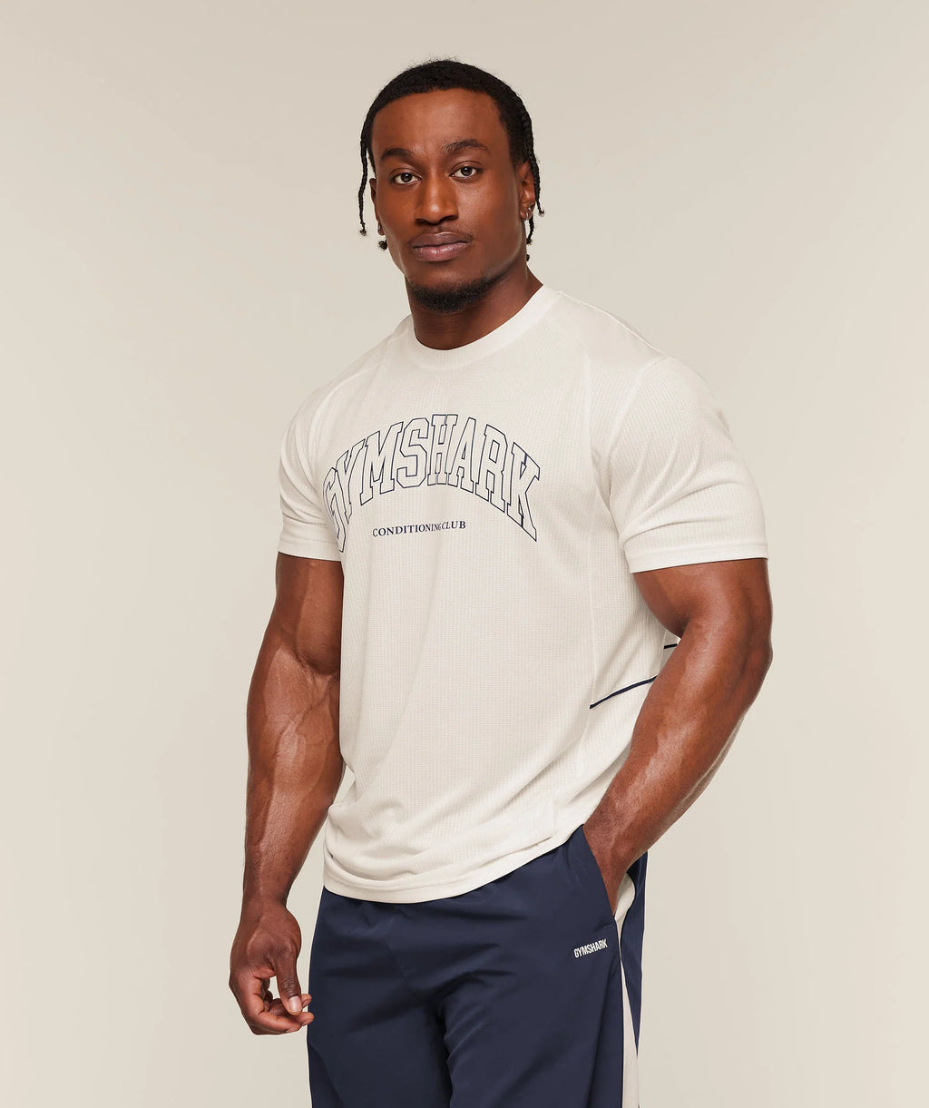 Gymshark Collegiate Tech T-Shirt - Soft White