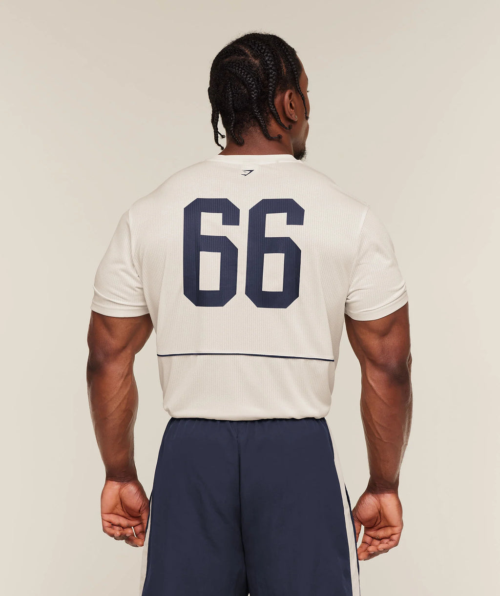 Gymshark Collegiate Tech T-Shirt - Soft White