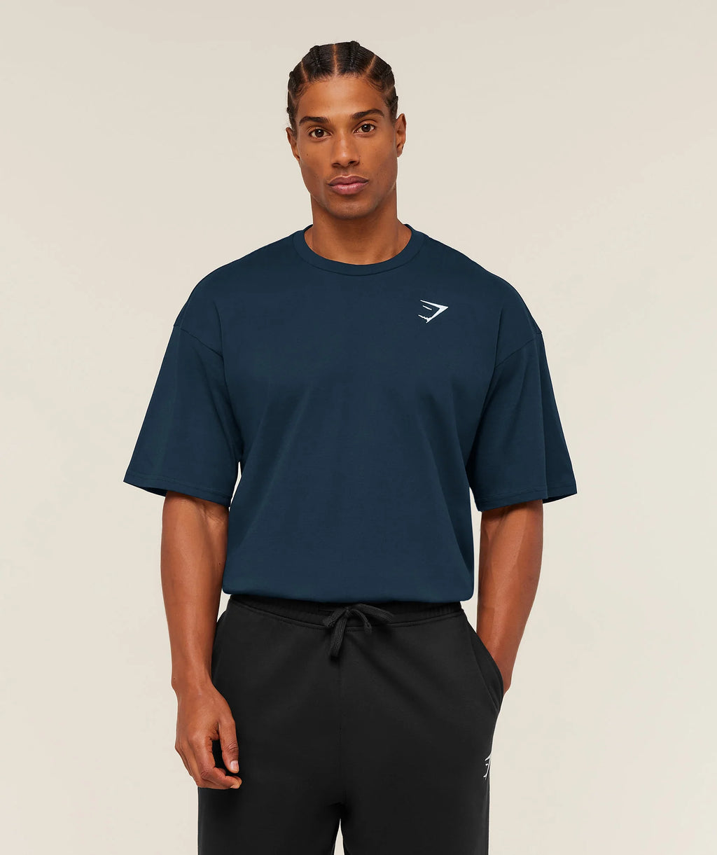 Gymshark Crest Oversized T-Shirt - Navy