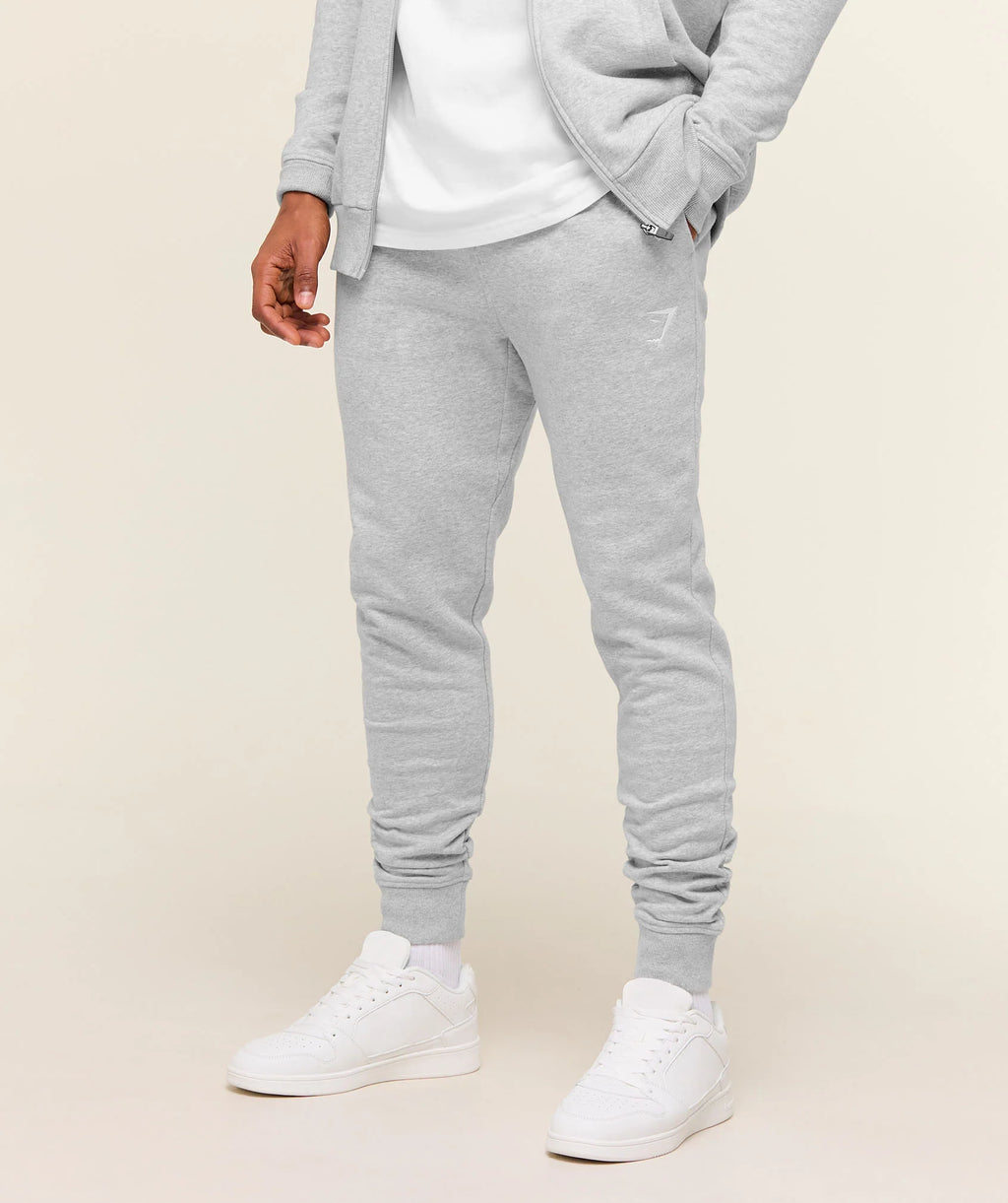 Gymshark Crest Joggers- Light Grey