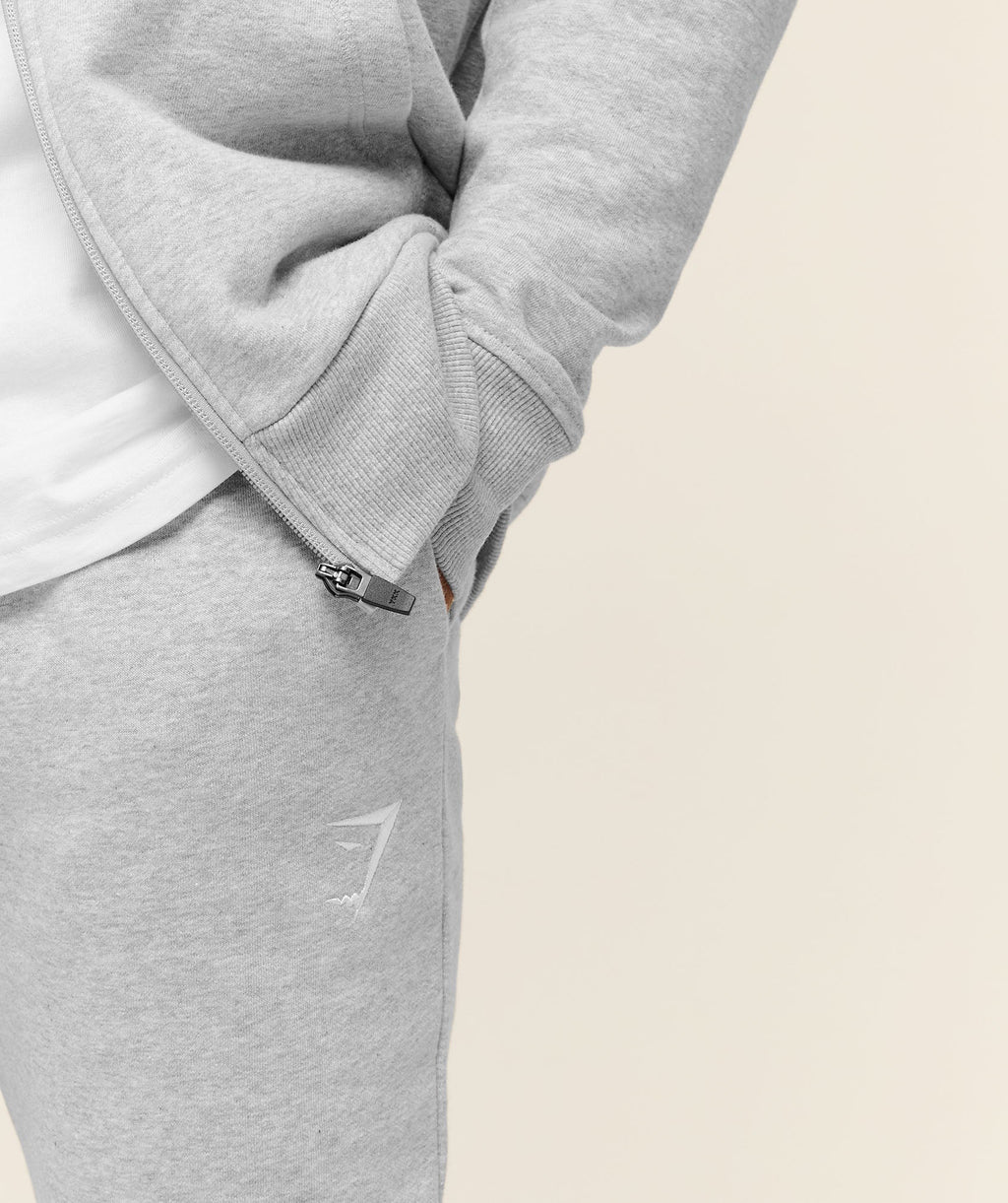Gymshark Crest Joggers- Light Grey