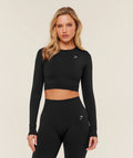 Gymshark Everyday Seamless Long Sleeve Crop Top- Black