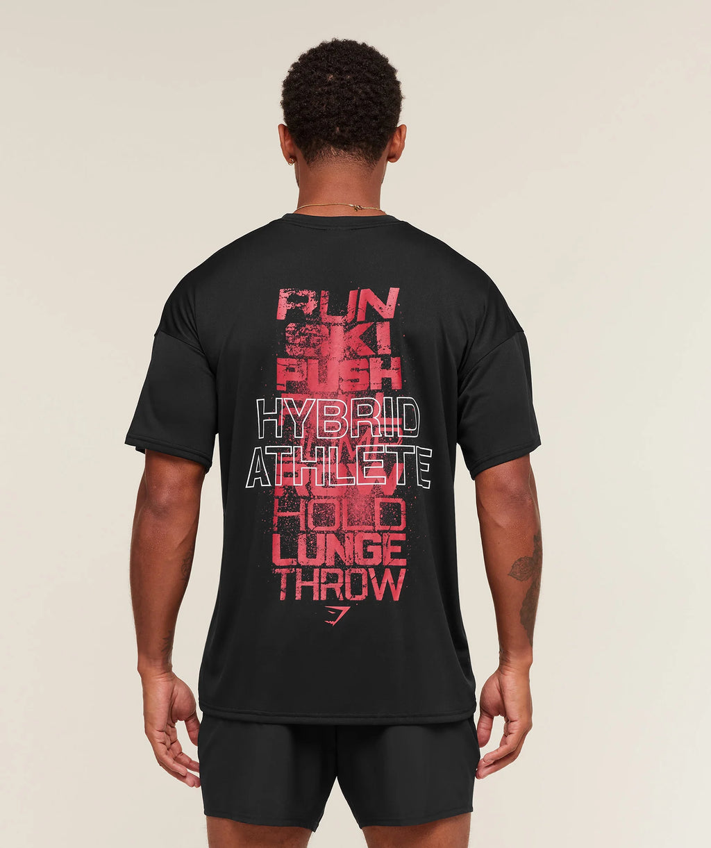 Gymshark Hybrid Athlete T-Shirt - GS Black