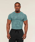 Gymshark Geo Seamless T-Shirt - Stealth Blue