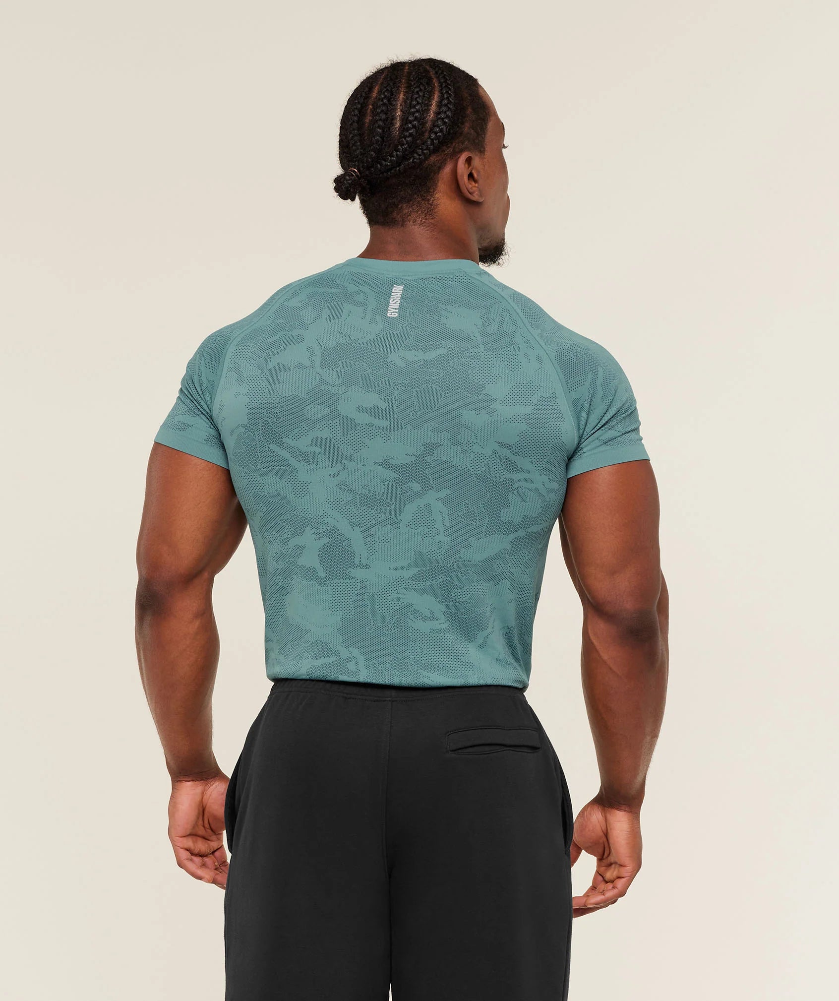 Gymshark Geo Seamless T-Shirt - Stealth Blue