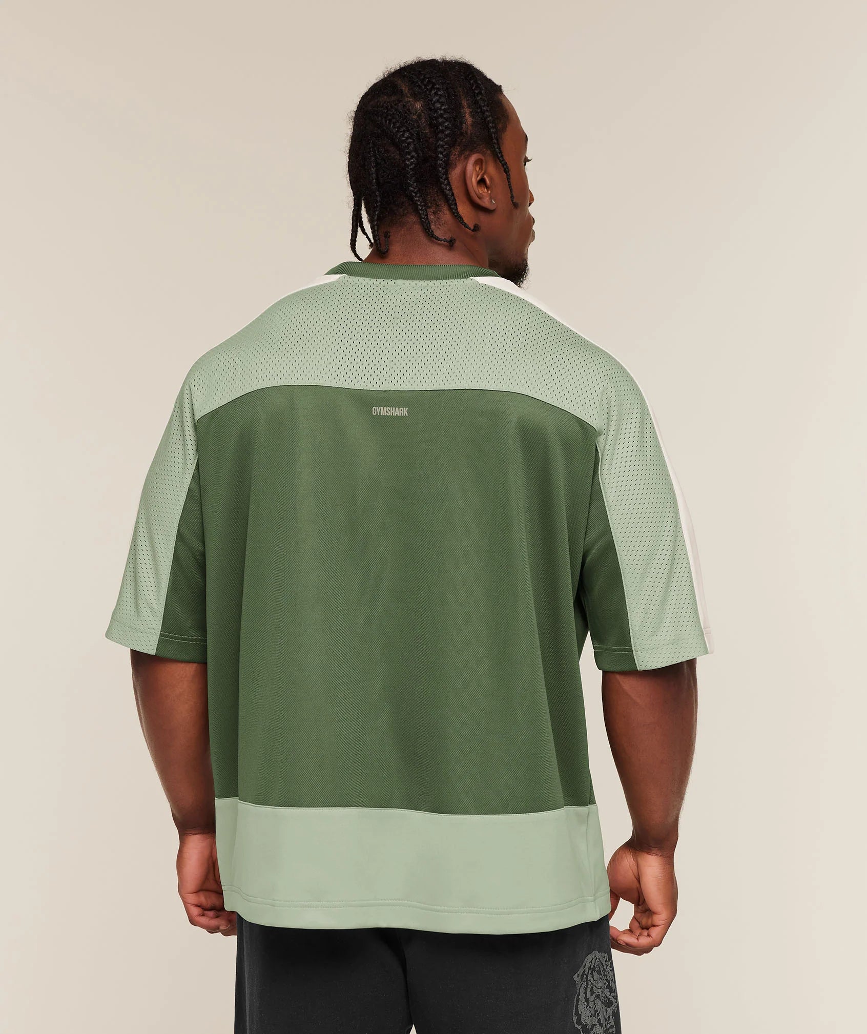 Gymshark Collective Mesh Wordmark Jersey - Olive Green