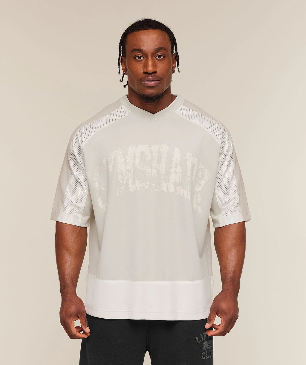 Gymshark Collective Mesh Wordmark Jersey - Soft White