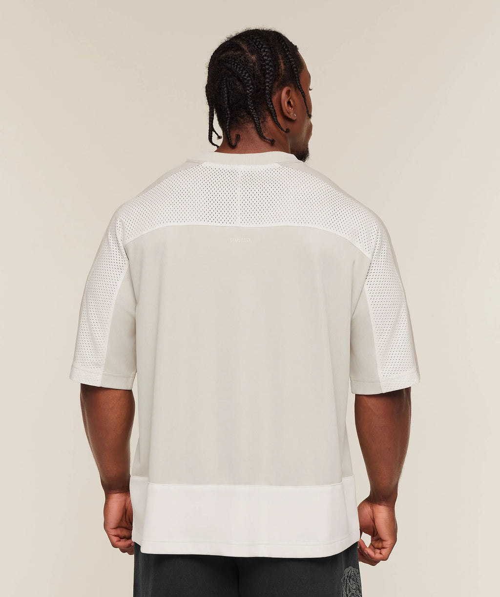 Gymshark Collective Mesh Wordmark Jersey - Soft White