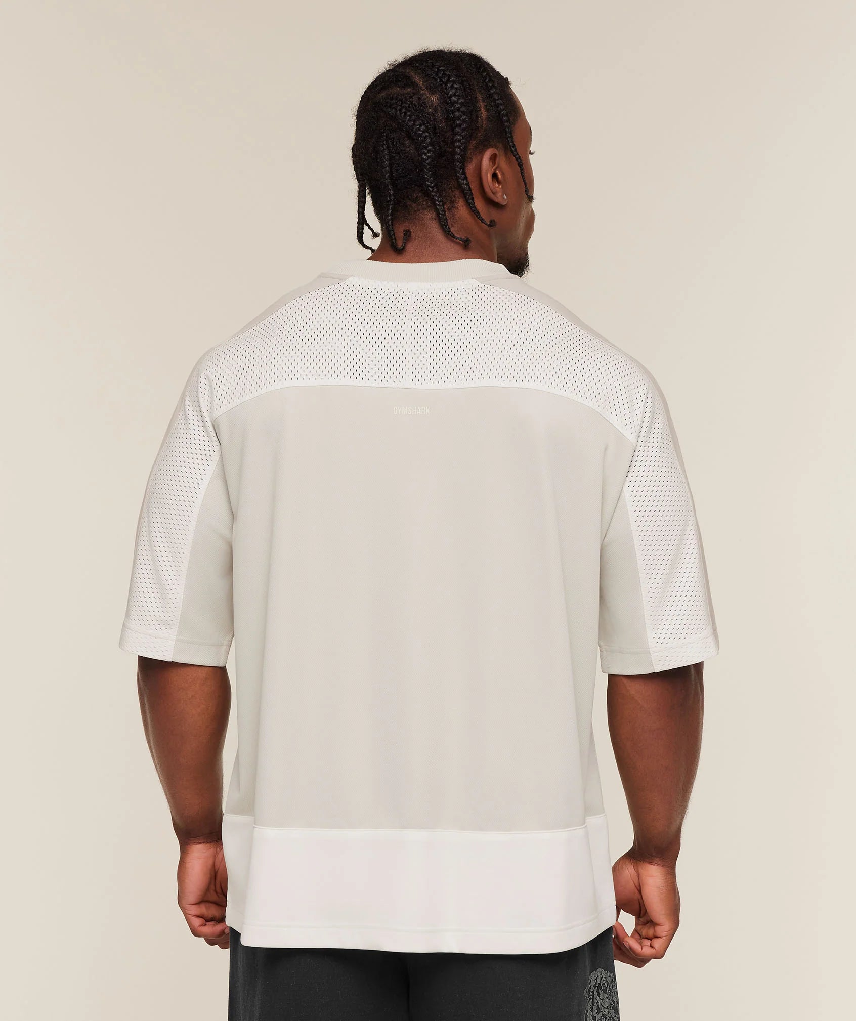 Gymshark Collective Mesh Wordmark Jersey - Soft White