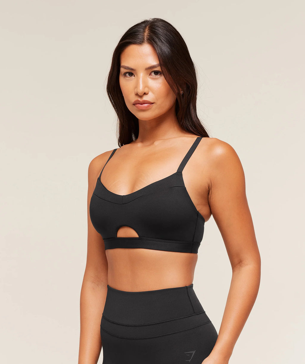 Gymshark Balcony Peekaboo Sports Bra- Black