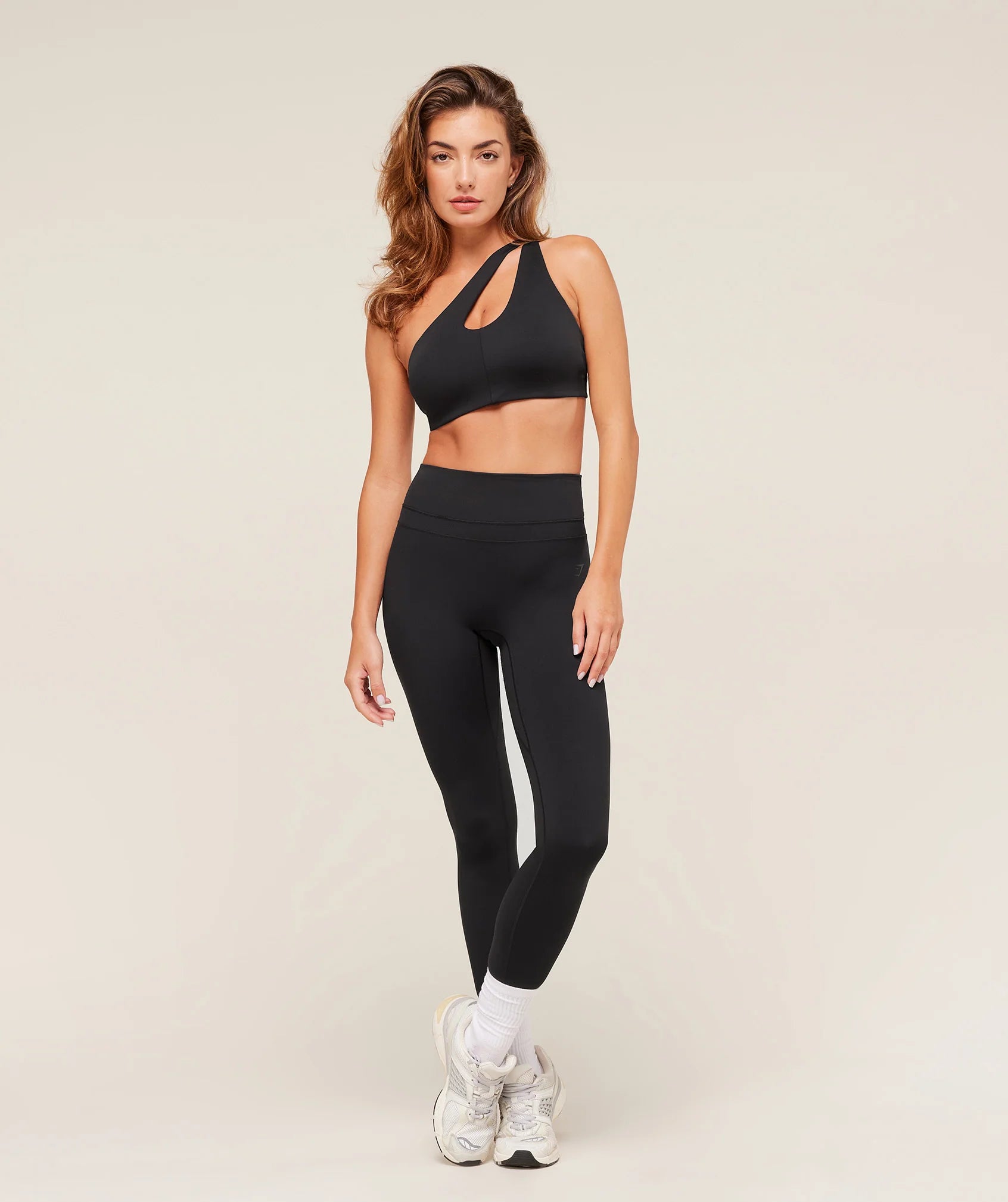 Gymshark One Shoulder Sports Bra- Black