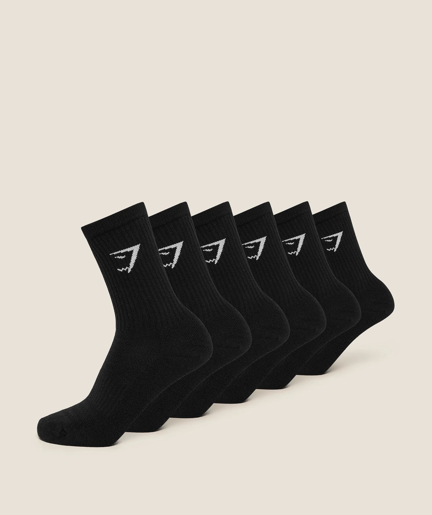Gymshark Crew Socks 6 Pack- Black